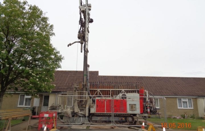 Ground Source Review: Bromford Phase Two ǀ Drilling rig at Bromford site