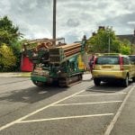 Ground Source Review: Hanover, Ashfield Court - Manoeuvring the drill into position