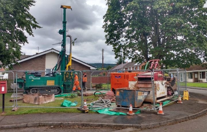 Ground Source Review: Stonewater Housing Weobley, Retrofit Social Housing Project - Borehole drilling