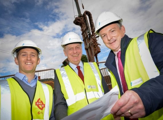 Ground Source Review: Stonewater Housing Weobley, Retrofit Social Housing Project - Borehole drill rig