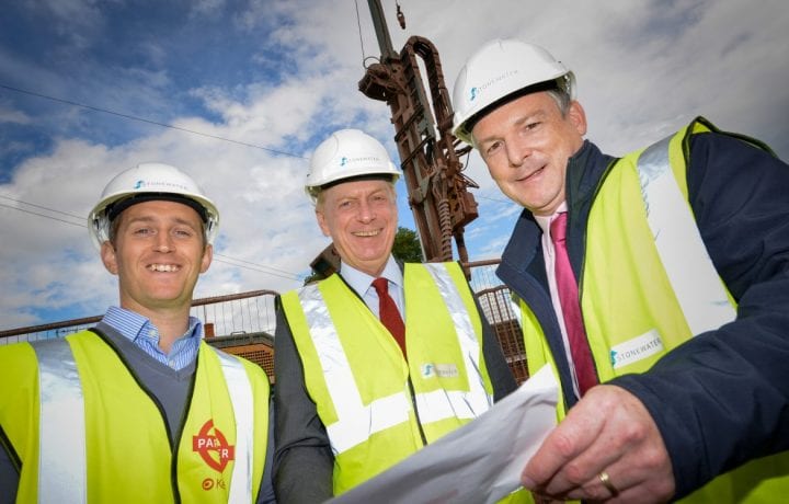 Ground Source Review: Stonewater Housing Weobley, Retrofit Social Housing Project - Borehole drill rig