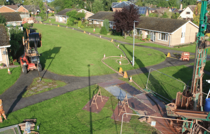 Ground Source Review: Stonewater Housing Weobley, District Ground Source Heat Pump Retrofit- Borehole drilling time lapse