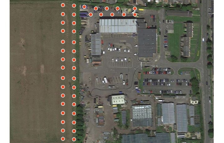 Ground Source Review: Stakeford Depot & Riverside Centre -Stakeford depot aerial view boreholes