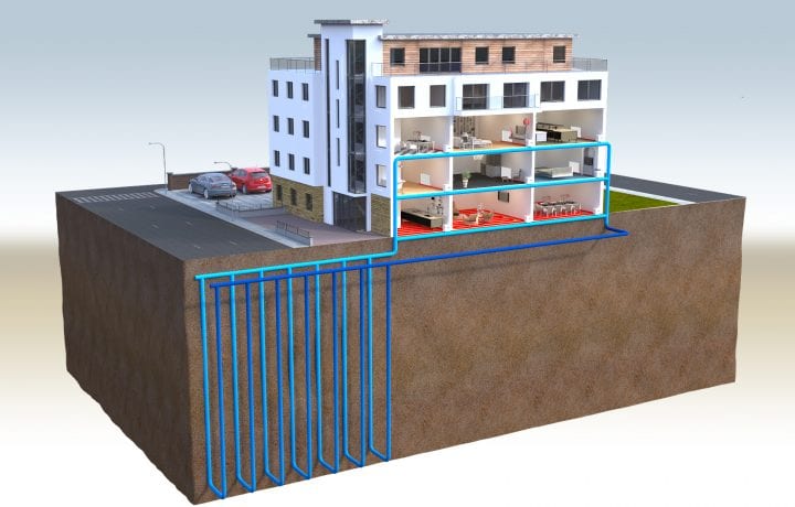 Kensa's shared ground loops in apartments