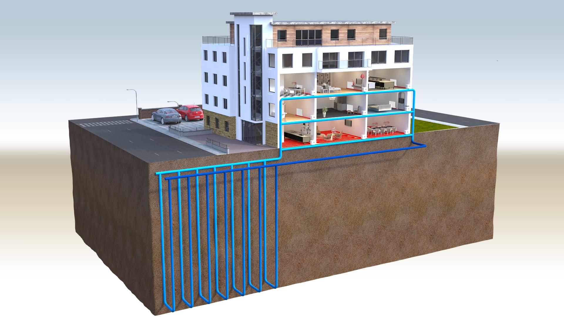 Kensa's shared ground loops in apartments