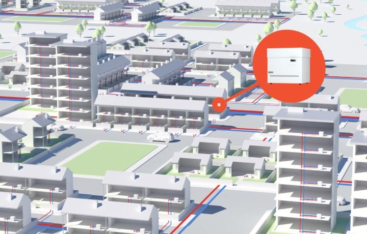 Fifth Generation District Heating with Ambient Shared Ground Loop Arrays and Kensa Shoebox Ground Source Heat Pumps