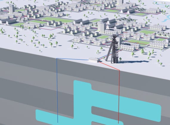 Fifth Generation District Heating with Shared Ground Loop Arrays using Mine water