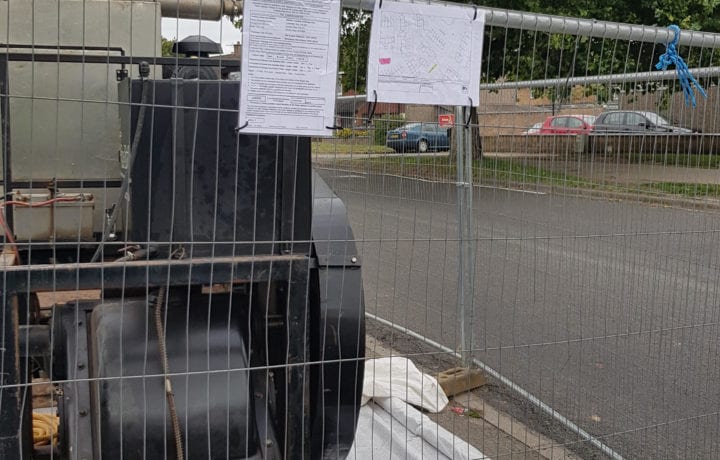 Setting up the work area - Cuddesden Way - 10.08.2020