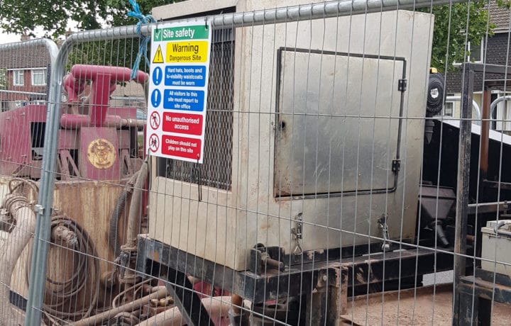 Setting up the work area - Cuddesden Way - 10.08.2020