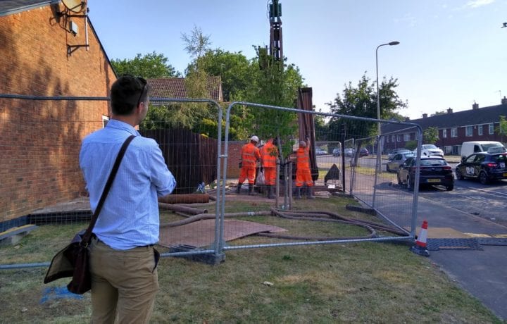 Researcher watching drilling - 11.08.2020