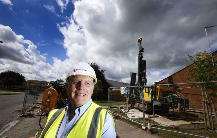 Richard Tams, Kensa's Project Manager, at the Energy Superhub Oxford pilot scheme in Blackbird Leys