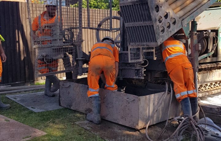 Drilling commences - Cuddesden Way - 11.08.2020