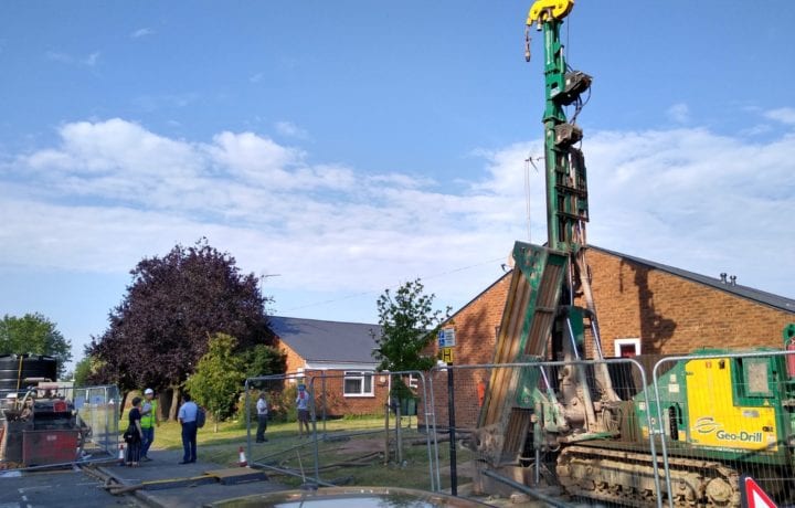 Drill rig - Cuddesden Way - Ancillary equipment on roadside parking area - 11.08.2020