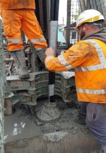 Loop being prepared prior to dropping into the heat pump borehole - 3.09.20